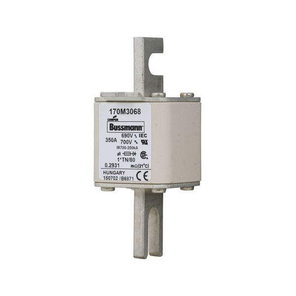 Fuse-link, high speed, 350 A, AC 690 V, compact DIN 1, 45 x 58 x 104 mm, aR, DIN, IEC, single indicator image 12