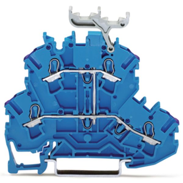 Double-deck terminal block 4-conductor through terminal block N blue image 1