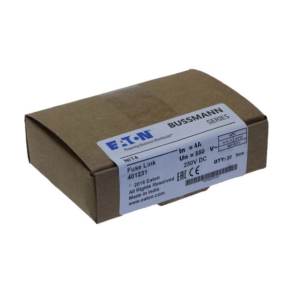 Fuse-link, LV, 4 A, AC 550 V, DC 250 V, BS88/A1, 14 x 56 mm, gL/gG, BS image 14