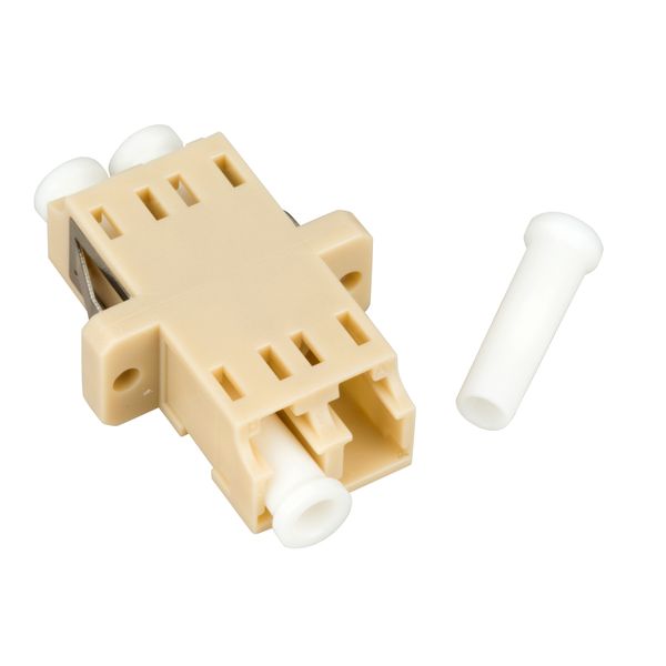 FO Coupler LC-Duplex,Plastic,Multimode,zirc,flange,beige,ECO image 3