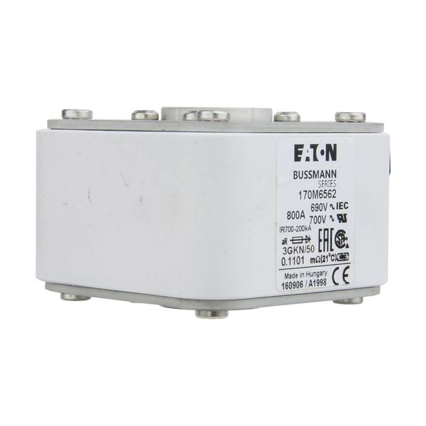 Fuse-link, high speed, 800 A, AC 690 V, size 3, 76 x 92 x 53 mm, aR, IEC, UL, type K indicator image 9