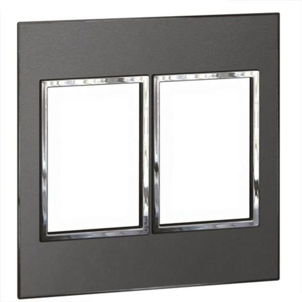 American and South African standard plate Arteor square version 2x3 modules - brushed metal black image 1