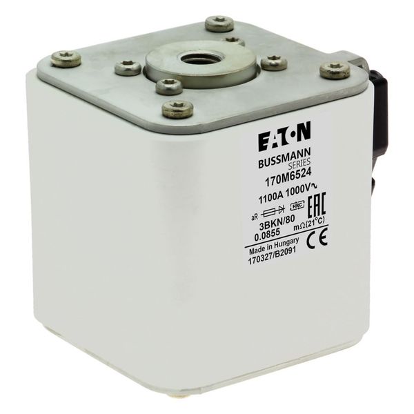 Fuse-link, high speed, 1100 A, AC 1000 V, size 3, 76 x 92 x 83 mm, aR, IEC, single indicator image 8