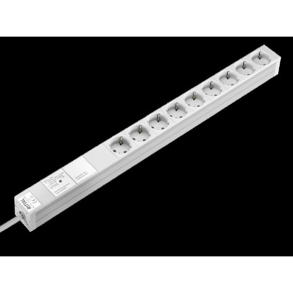 DK Socket strip, CEE 7/3 (type F), 9-way, 250 V, 16 A, LHD: 658,6x44x44 mm image 2