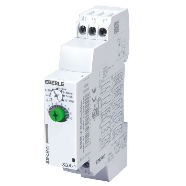 Time relay AC 24...240V/DC 24V 50/60 Hz, 1 changeover contact, 8 A, 0.1 sec.-100 hours. image 1