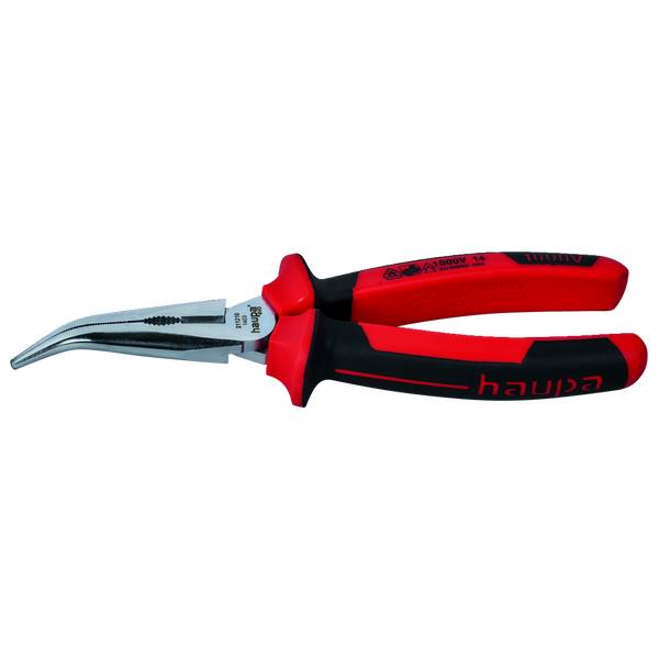 Needle nose pliers curved 160mm with side cutting function VDE 1000V 2C radio pliers image 1