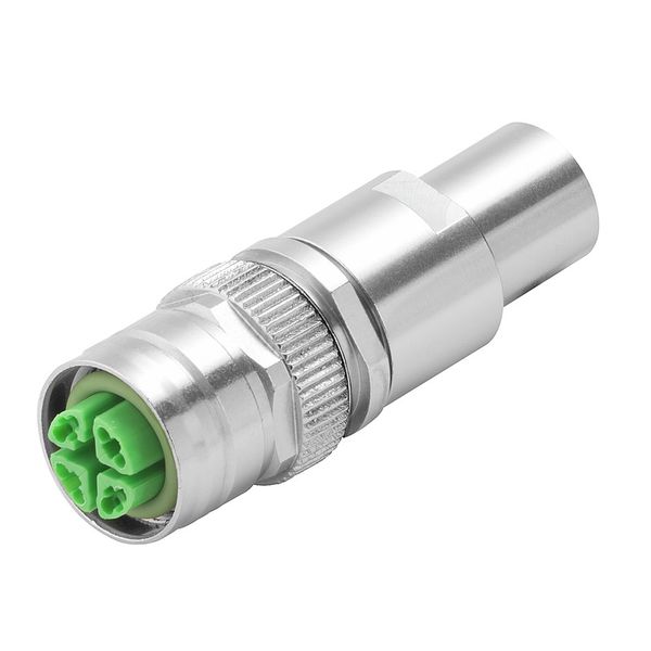 Round plug (field customisable), Female socket, straight, M12, 0.14 mm image 1