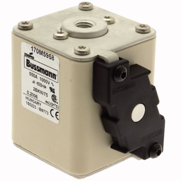 Fuse-link, high speed, 550 A, AC 1000 V, size 2, 59 x 77 x 75 mm, aR, IEC, UL, single indicator image 11