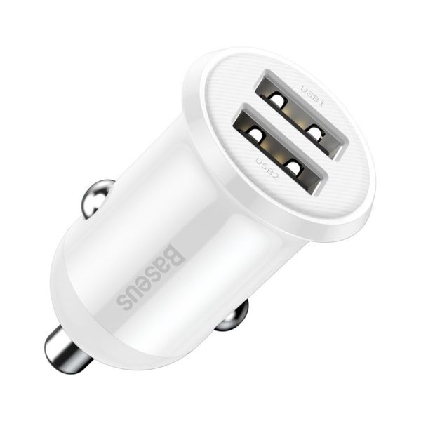 Car Charger 12-24V 2xUSB 4.8A, White image 2