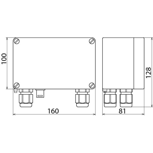 Aluminium enclosure AP-IP 65 for DIN rail mounted dev. max. 5 mods. f. image 2