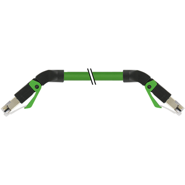 RJ45 45° down/RJ45 45° down PUR 1x4xAWG22 shielded gn+dragch 0.5m image 1