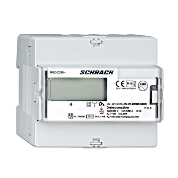 Digital kWh-meter 80A direct, 3phase, with M-Bus interface image 1