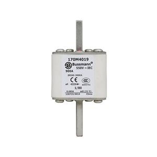 Fuse-link, high speed, 900 A, AC 550 V, DIN 1, 53 x 53 x 108 mm, aR, DIN, IEC, single indicator image 4