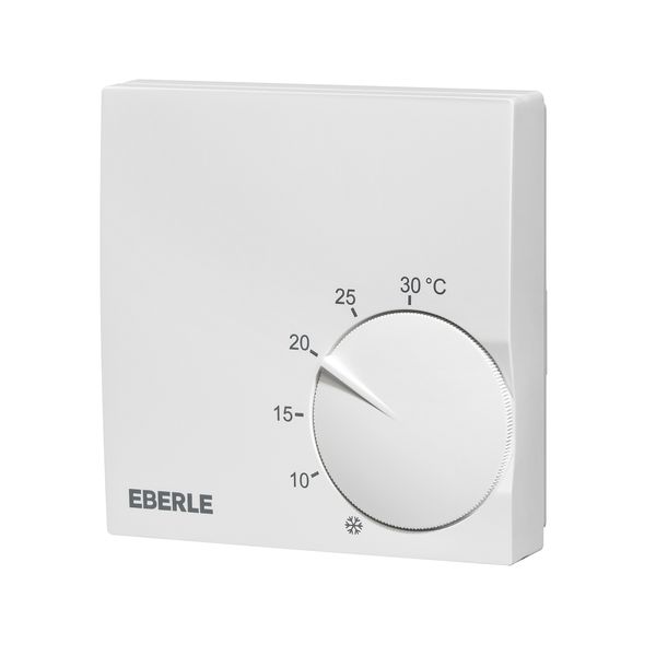 Active white room controller extra flat, 5-30C, AC 230V, 1 changeover contact, 5/5 A, RAL 9016 image 2