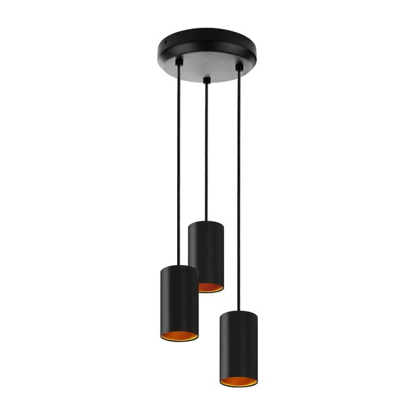 CHLOE GU10 x 3 IP20 pendant lamp black golden round base image 8