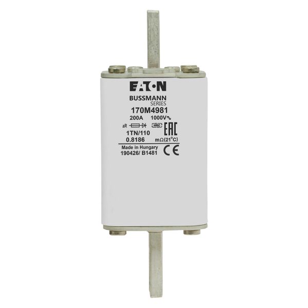 Fuse-link, high speed, 200 A, AC 1000 V, DIN 1, 51 x 69 x 138 mm, aR, DIN, IEC, type T indicator image 16