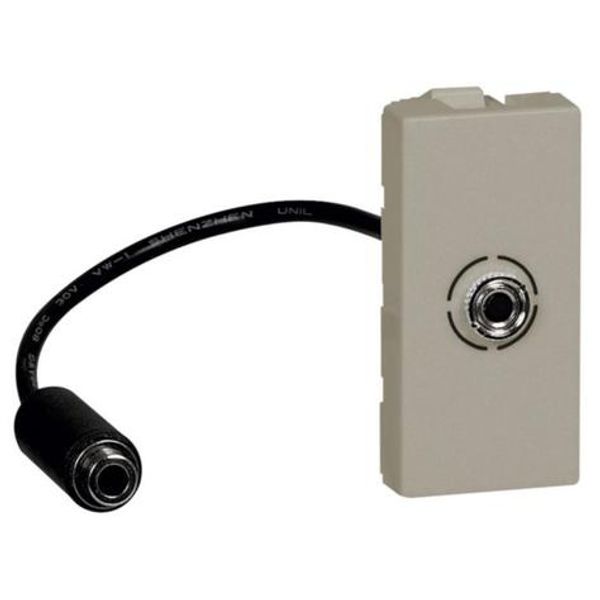 Jack 3.5mm female socket Arteor preconnected 1 module square champagne image 1