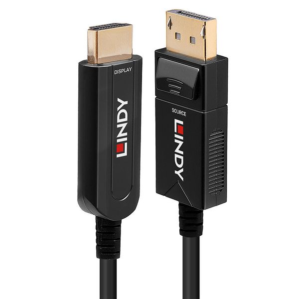 30m Fibre Optic Hybrid DisplayPort 1.2 to HDMI 18G Cable Creates a reliable DP to HDMI® connection over long distances image 1