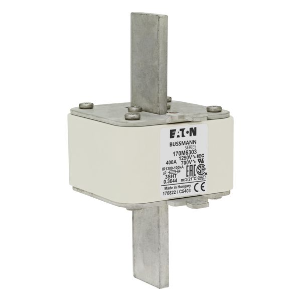 Fuse-link, high speed, 400 A, AC 1250 V, size 3, 76 x 76 x 155 mm, aR, IEC, single indicator image 18