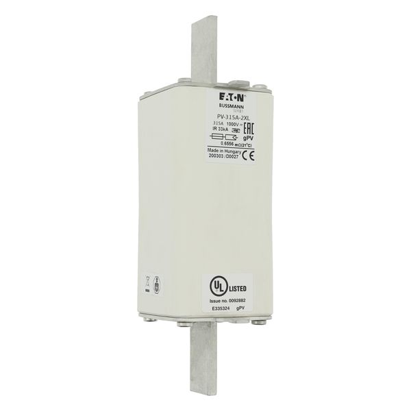 Fuse-link, high speed, 315 A, DC 1000 V, 2XL, 60 x 61 x 205 mm, gPV, UL, IEC image 8