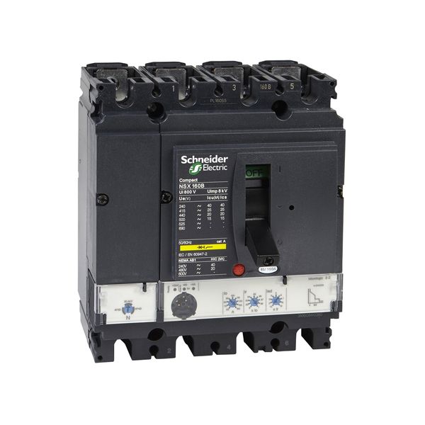 Circuit breaker ComPact NSX160N, 50kA at 415VAC, MicroLogic 2.2 trip unit 40A, 4 poles 4d image 3
