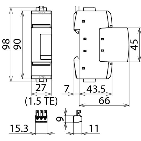 Surge arrester Type 2 DEHNguard SE DC 1-pole Uc 900V DC image 2