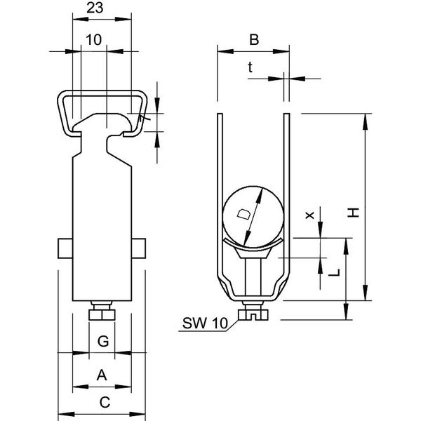 2056 28 FT Clamp clip  22-28mm image 2