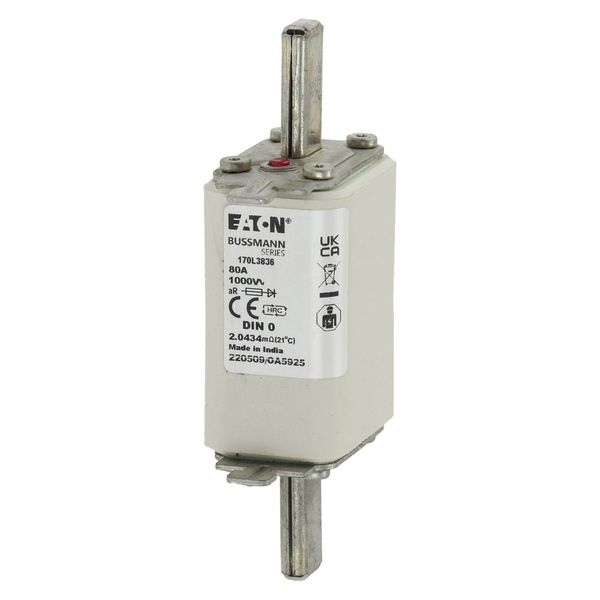 Fuse-link, high speed, 40 A, AC 1000 V, DIN 0, 35 x 60 x 125 mm, aR, DIN, IEC, single indicator image 15