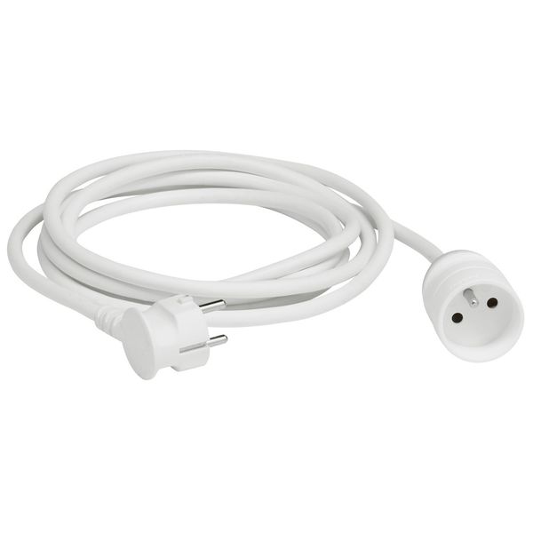 2P+E domestic extension cord with protective clips length 5m - white image 1