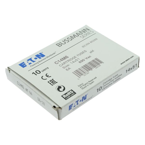 Fuse-link, LV, 6 A, AC 690 V, 14 x 51 mm, aM, IEC image 13