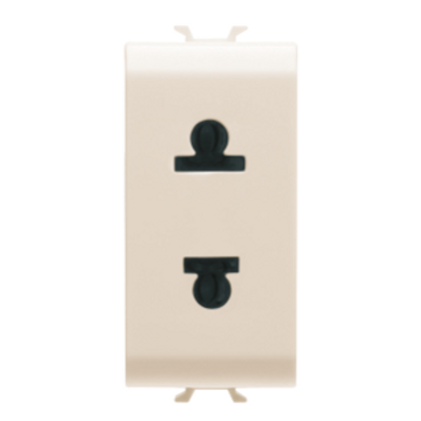 EURO-AMERICAN STANDARD SOCKET-OUTLET 250/125V ac - 2P 15A - 1 MODULE - IVORY - CHORUSMART image 1