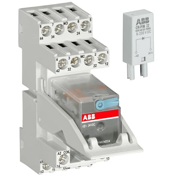 CR-M230AC4GSS92CV Interface relay, cpl. with socket, function module and holder image 1