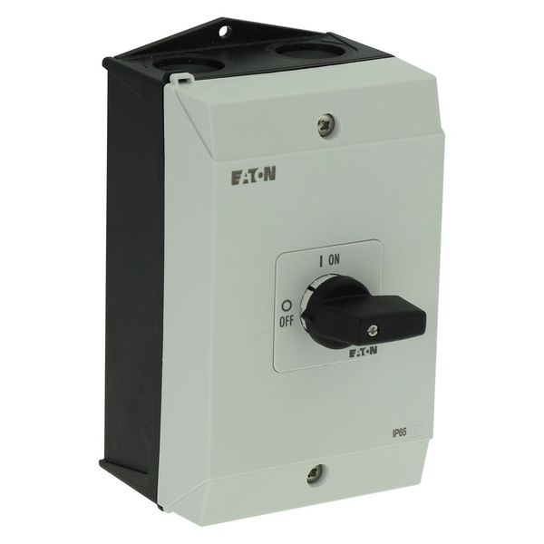 On-Off switch, P1, 40 A, surface mounting, 3 pole + N, with black thumb grip and front plate image 9