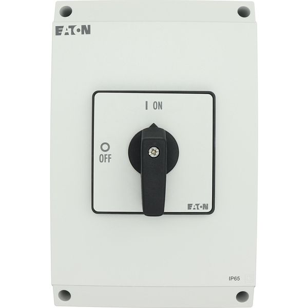 On-Off switch, P3, 100 A, surface mounting, 3 pole, with black thumb grip and front plate image 23