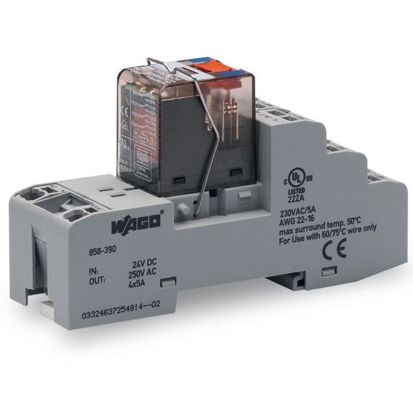 Relay module Nominal input voltage: 24 VDC 4 changeover contacts image 4