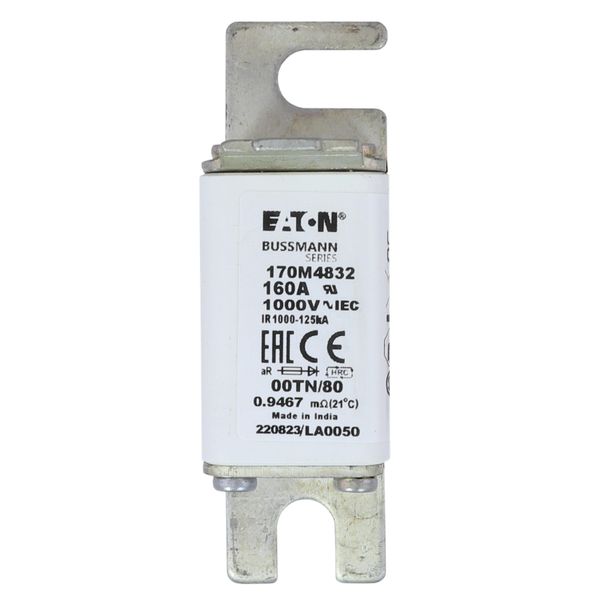 Fuse-link, high speed, 160 A, AC 1000 V, size 00, 30 x 47 x 98 mm, aR, DIN, IEC, type T indicator image 22