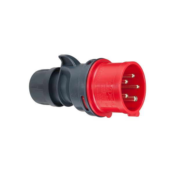 CEE plug, IP44, 16A, 4-pole, 230V, 9h, blue image 1