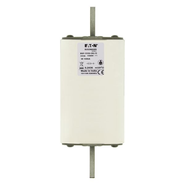 Fuse-link, high speed, 355 A, DC 1500 V, 3L, 75 x 75 x 205 mm, gBat, IEC, blade connection image 6