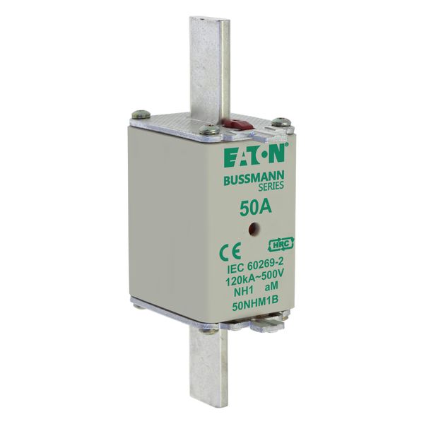Fuse-link, low voltage, 50 A, AC 500 V, NH1, aM, IEC, dual indicator image 14