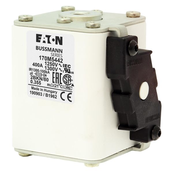 Fuse-link, high speed, 400 A, AC 1250 V, size 2, 61 x 77 x 81 mm, aR, IEC, UL, single indicator image 5