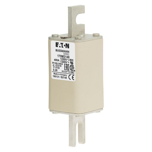 Fuse-link, high speed, 400 A, AC 1250 V, compact size 1, 45 x 45 x 138 mm, aR, DIN, IEC, single indicator image 4