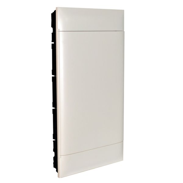 4X12M FLUSH CABINET WHITE DOOR EARTH + X NEUTRAL TERMINAL BLOCK FOR DRY WALL image 1