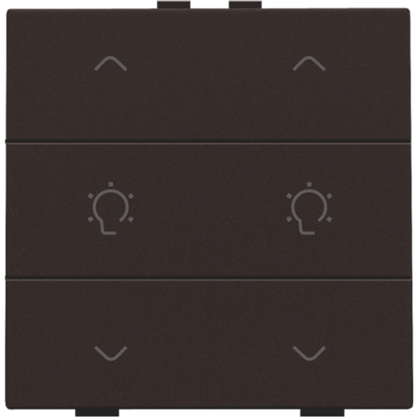 Double dimming control for Niko Home Control, dark brown coated image 1