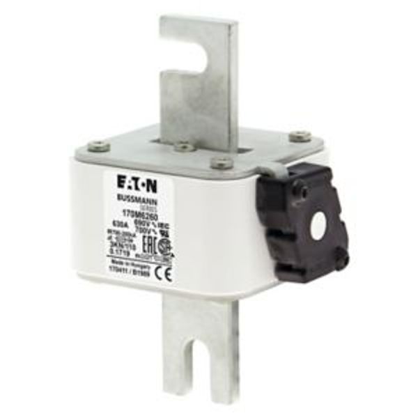 Fuse-link, high speed, 630 A, AC 690 V, DIN 3, 76 x 92 x 139 mm, aR, DIN, IEC, single indicator image 6