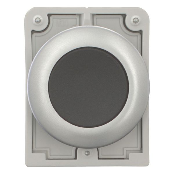 Pushbutton, RMQ-Titan, Flat, momentary, black, Blank, Metal bezel image 3