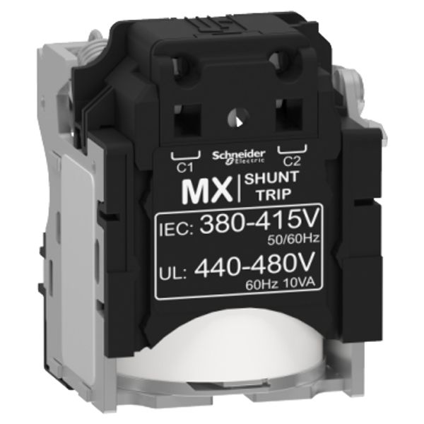 MX shunt release, ComPacT NSX, rated voltage 380/415 VAC 50/60 Hz, 440/480 VAC 60 Hz, screwless spring terminal connections image 2