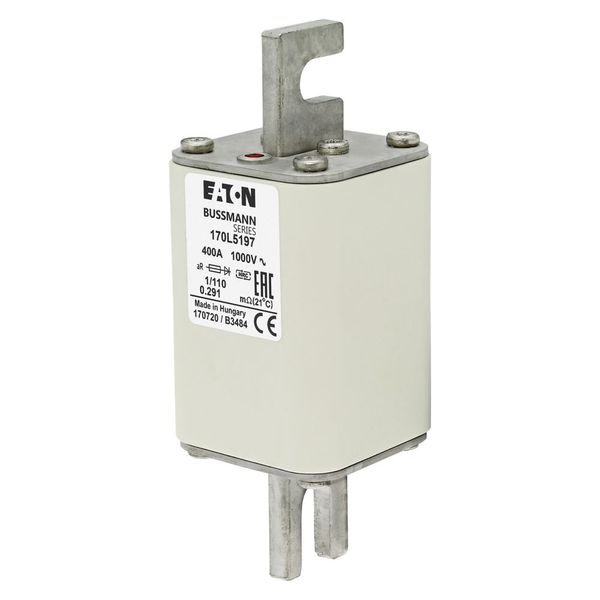 Fuse-link, high speed, 400 A, AC 1000 V, Size 1, 51 x 51 x 141 mm, aR, DIN, IEC, single indicator image 6