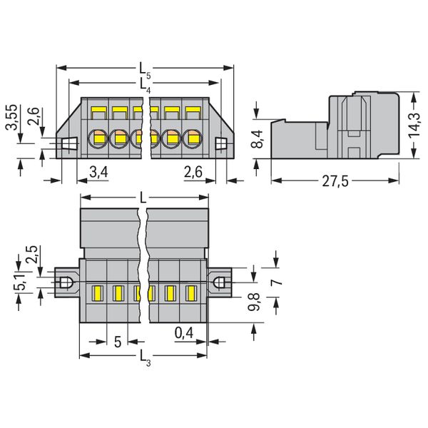 1-conductor male connector CAGE CLAMP® 2.5 mm² gray image 5