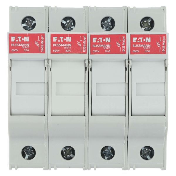 Fuse-holder, low voltage, 32 A, AC 690 V, 10 x 38 mm, 4P, UL, IEC, with indicator image 36