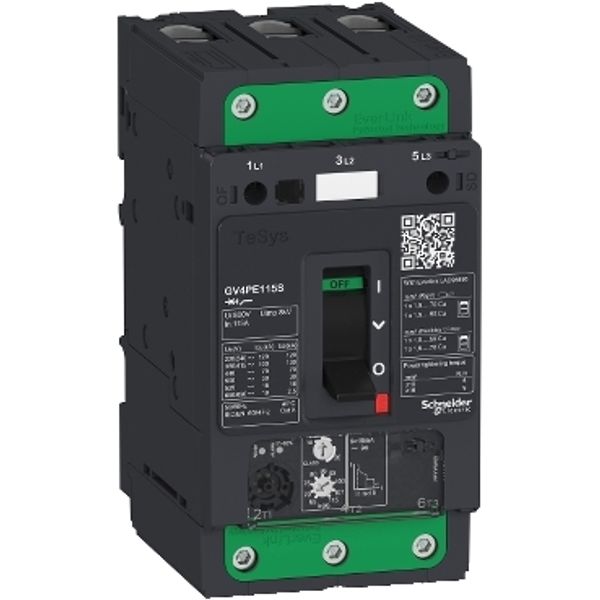 Motor circuit breaker, TeSys GV4, 3P, 80A, Icu 100kA, thermal magnetic, Everlink terminals image 2